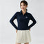 Alo Active Long-Sleeve Polo Top Dark blue