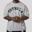 YoungLA Heavyweight Acid Wash Oversized Tee – Heather Grey Distressed Print