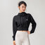Alo Active Cropped Full-Zip Hoodie Black