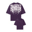 YoungLA Washed Purple Tribal Tattoo Back Logo Oversized Shirt | Heavy Cotton Gym Pump Cover
