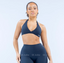DFYNE Seamless Halter Wrap Sports Bra Dark Blue