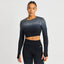 AYBL Jacquard Seamless Cropped Long-Sleeve Black