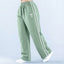 DFYNE Wide-Leg Side-Stripe Track Pants Green