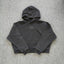 YOUNGLA- Washed Black Gothic Graphic Pullover Hoodie