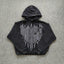 YOUNGLA- Black Graphic Pullover Hoodie