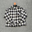 YOUNGLA- Black and White Plaid Long-Sleeve Shirt