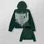 YOUNGLA- Dark Green Gothic Back Graphic Full-Zip Hoodie