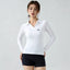 Alo Active Long-Sleeve Polo Top White