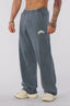 YOUNGLA Men's Arched Collegiate Logo Acid Wash Wide Leg Sweatpants