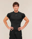 Essential Engineered Panel Seamless Training Short Sleeve – Jet Black Stealth