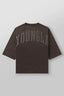 YoungLA Heavyweight Acid Wash Oversized Tee – Charcoal Embossed Statement Back