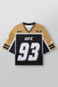 YoungLA x UFC Oversized V-Neck Mesh Jersey – Gold / Black "93" Graphic