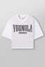 YoungLA White Graphic Oversized Jersey | Vintage Mesh V-Neck Gym Tee