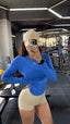 DFYNE Seamless Contour Long-Sleeve Electric Blue