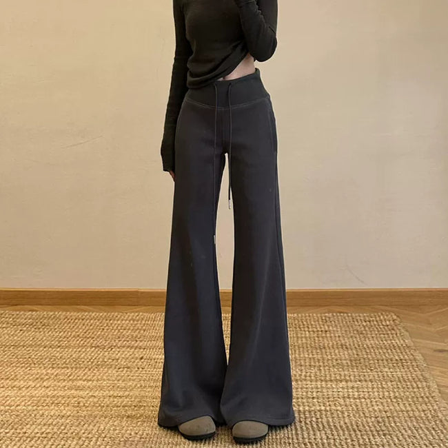 lululemon High-Waisted Ribbed Flare Sweatpant Dark Grey Hover Image