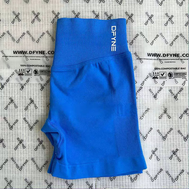 DFYNE Seamless High-Waisted Contour Short Electric Blue Hover Image