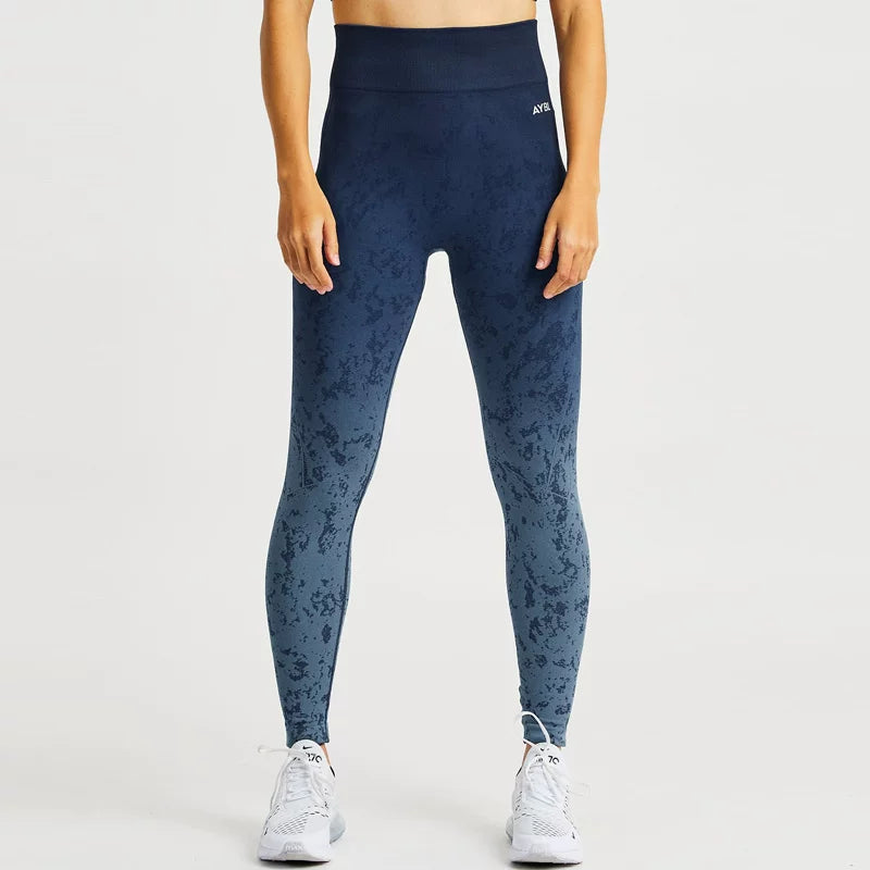 AYBL Jacquard Seamless High-Waisted Legging Drak Blue