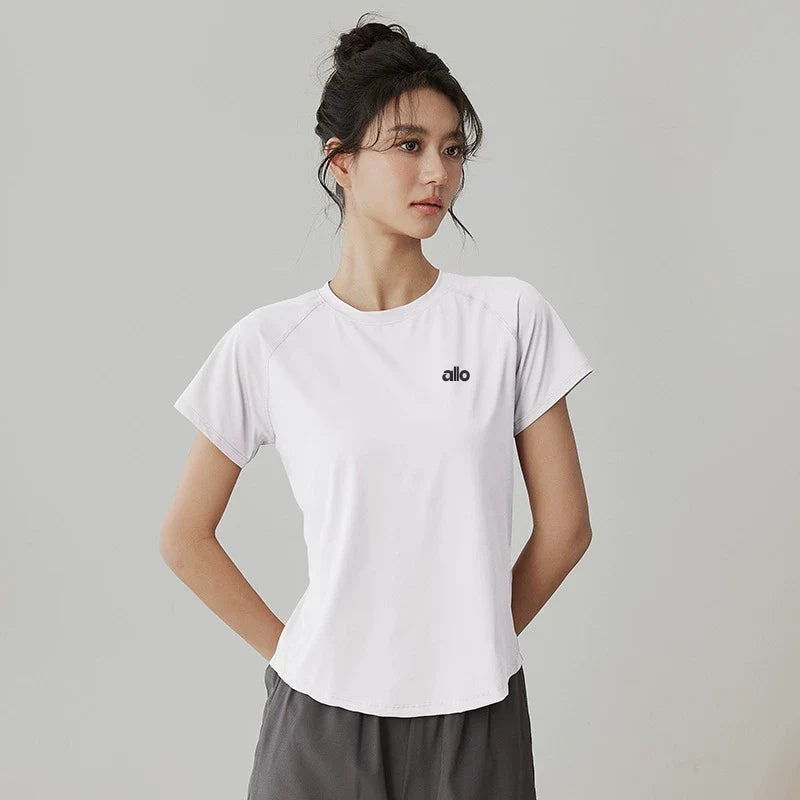 Alo Active Crewneck Performance Athletic Top White