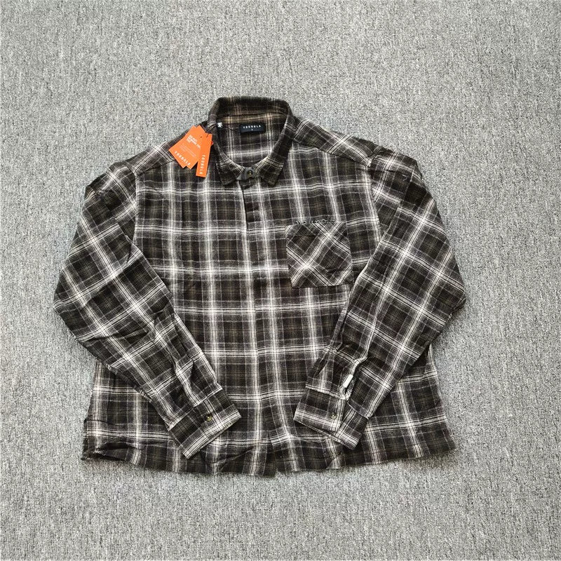 YOUNGLA- Blue Plaid Long-Sleeve Shirt