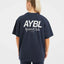 AYBL Sports Club Graphic Oversized Tee Dark Blue