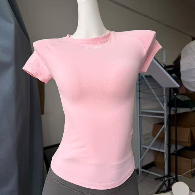 DFYNE Seamless Fitted Active Tee Pink Hover Image