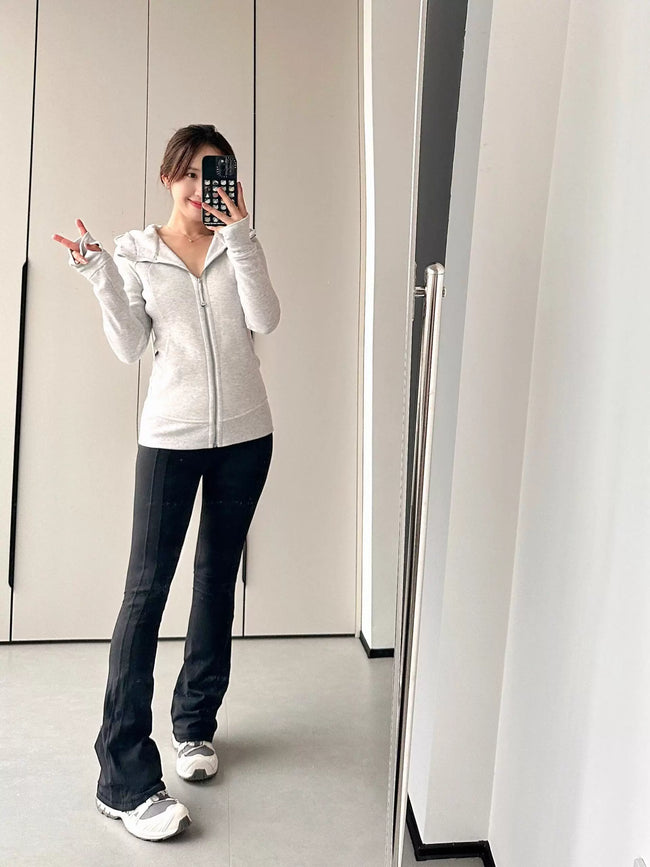lululemon Fitted Thumbhole Full-Zip Jacket White Hover Image