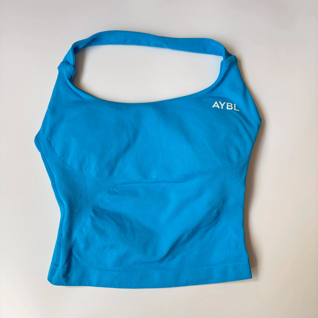 AYBL Seamless Halter Tank Top Blue Hover Image