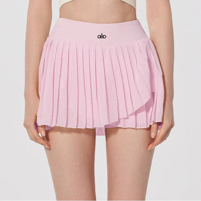 Alo Active Pleated Wrap Tennis Skort Pink
