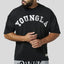 YoungLA Heavyweight Acid Wash Oversized Tee – Jet Black Distressed Print