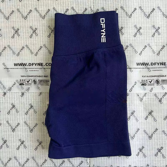 DFYNE Seamless High-Waisted Contour Short Deep Navy Blue Hover Image