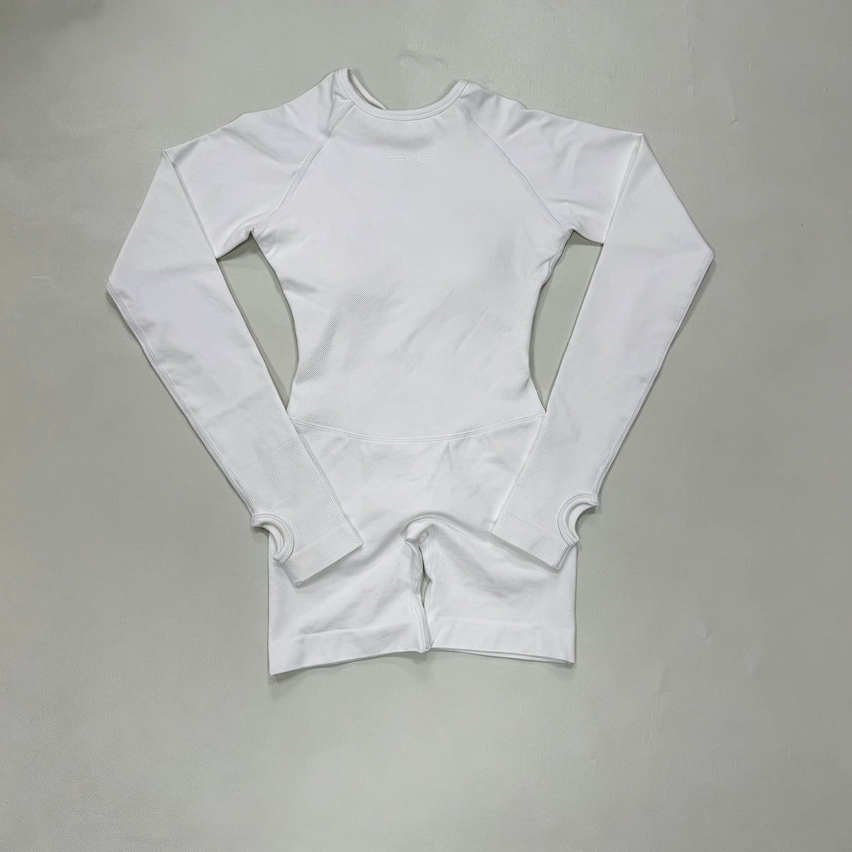 DFYNE Seamless Sculpt Long-Sleeve Playsuit White