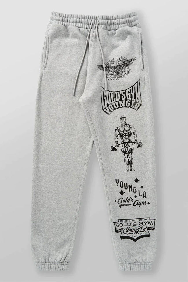 YOUNGLA x Gold's Gym Men's Vintage Graphic Joggers / Sweatpants Hover Image