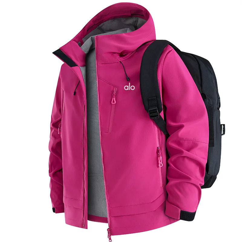 Alo Performance Hooded Technical Shell Jacket Orange