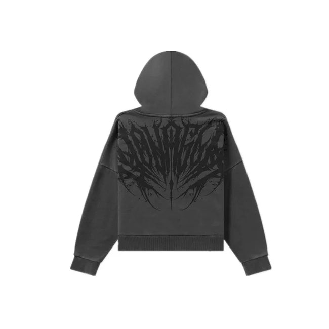 YOUNGLA- Dark Gothic Back Graphic Pullover Hoodie Hover Image