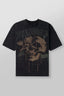 YoungLA Heavyweight Acid Wash Oversized Tee – Washed Black Drip Skull Graphic