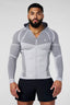 YOUNGLA- Light Grey Fitted Zip-Up Hooded Jacket