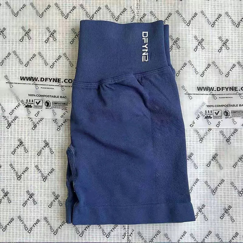 DFYNE Seamless High-Waisted Contour Short Blue Grey