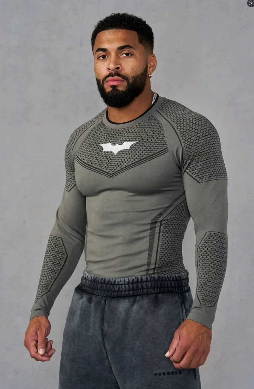 YoungLA Men's Superhero Armored Compression Long Sleeve Shirt