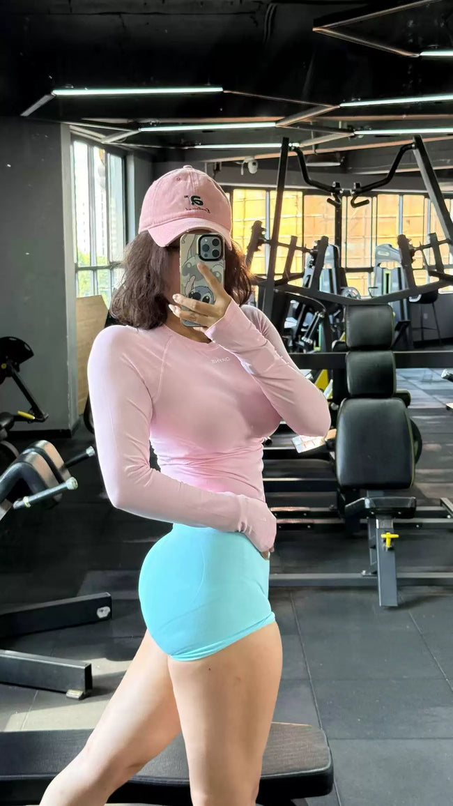 DFYNE Seamless Contour Long-Sleeve Pink Hover Image