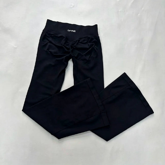 DFYNE Seamless Ruched Flared Legging Black Hover Image