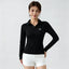 Alo Active Long-Sleeve Polo Top Black