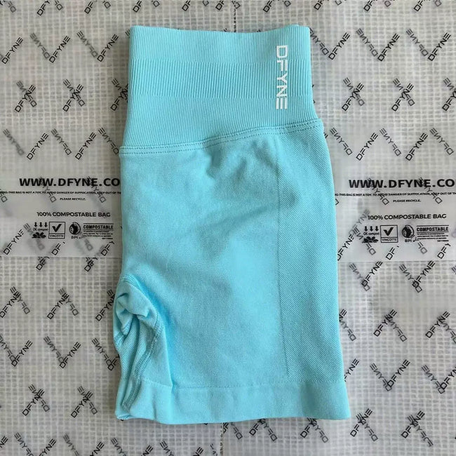 DFYNE Seamless High-Waisted Contour Short Light Blue Hover Image