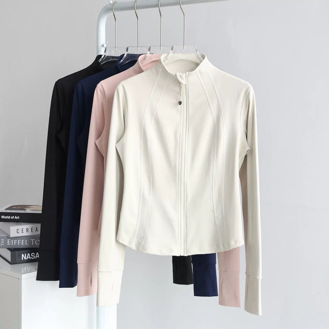lululemon Sculpting Stand-Collar Zip Jacket White Hover Image