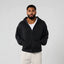 YOUNGLA- Black Zip-Up Hoodie Sweatshirt