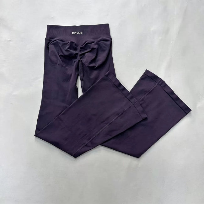 DFYNE Seamless Ruched Flared Legging Truffle Color Hover Image