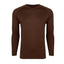 YOUNGLA- Solid Brown Raglan Long-Sleeve Gym Shirt