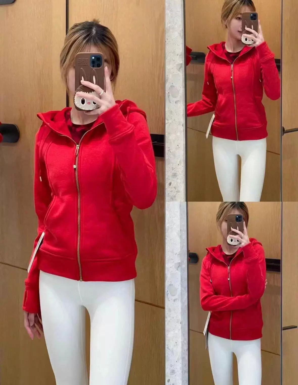 lululemon Fitted Thumbhole Full-Zip Jacket Red