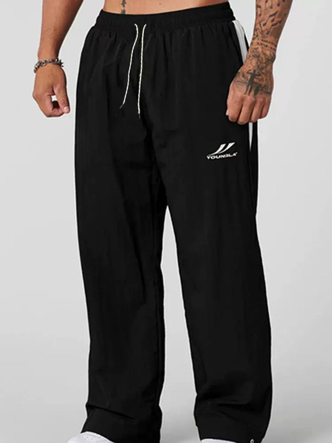 YOUNGLA Men's Side Piping Track Pants Hover Image