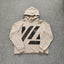 YOUNGLA- Washed Beige Graphic Pullover Hoodie