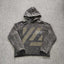 YOUNGLA- Washed Mud Grey Graphic Pullover Hoodie